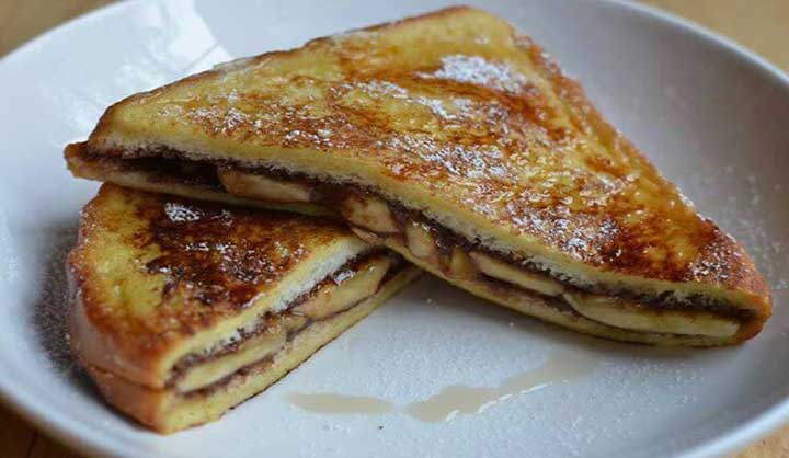 Croque de pain perdu banane-chocolat