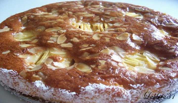 Gâteau aux pommes et aux amandes arôme frangipane