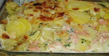 Gratin de pommes de terre et saumon