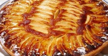 Tarte aux pommes, crème d’amande et caramel