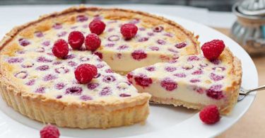 Tarte chocolat blanc-framboises toute simple