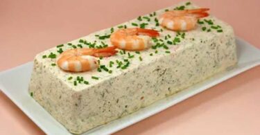 Terrine de Saint-Jacques, saumon et crevettes